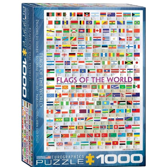 New sealed Eurographics 1000pcs Adult Puzzle - Flags of the World - Picture 1 of 9